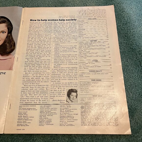 Vintage Chatelaine Magazine from August 1970 - Picture 2 of 6